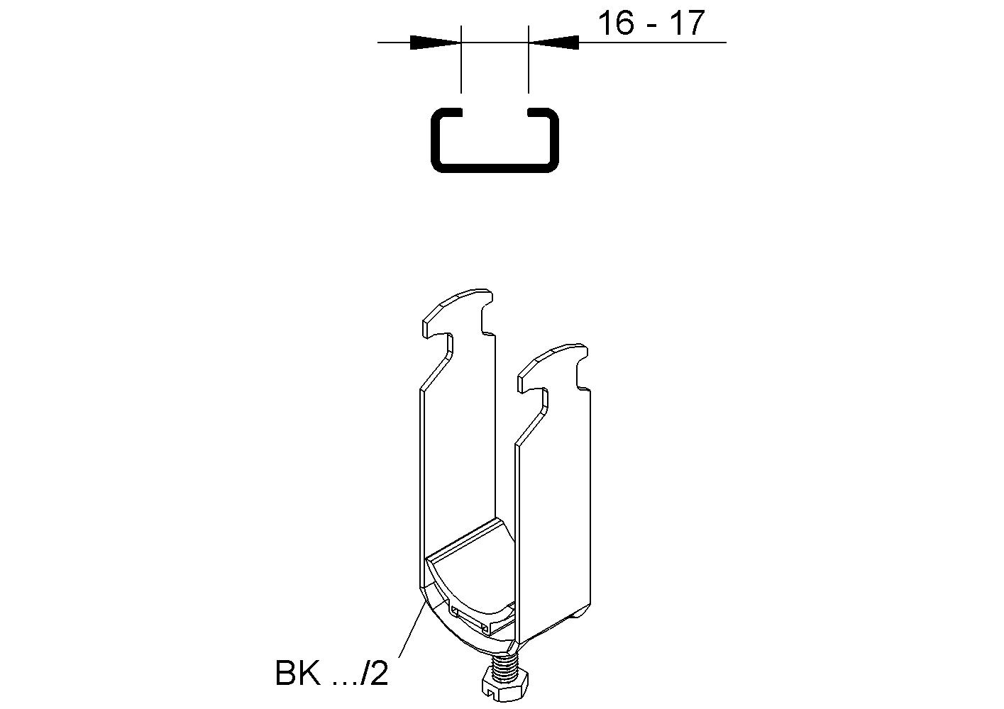 Niedax BK 42/2 Bügelschelle 2-fach für Kabel-Ø 38 - 42 mm, mit  Kunststoffdruckwanne - MINUSINES S.A.